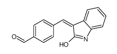 4-[(Z)-(2-Oxo-1,2-dihydro-3H-indol-3-ylidene)methyl]benzaldehyde结构式