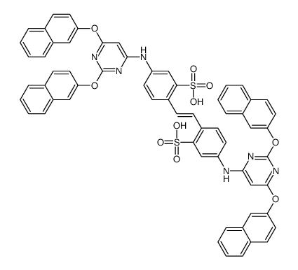 4,4'-bis[2,6-di(2-Naphthoxy)pyrimidin-4-ylamino] stilbene-2,2'-disulfonic acid structure