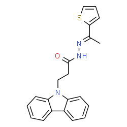 3-(9H-carbazol-9-yl)-N'-[(1E)-1-(thiophen-2-yl)ethylidene]propanehydrazide结构式