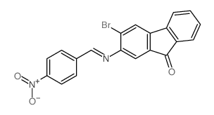 3-bromo-2-[(4-nitrophenyl)methylideneamino]fluoren-9-one structure
