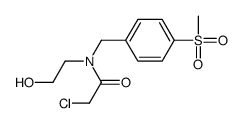 2-chloro-N-(2-hydroxyethyl)-N-[(4-methylsulfonylphenyl)methyl]acetamide结构式