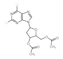 [3-acetyloxy-5-(2,6-dichloropurin-9-yl)oxolan-2-yl]methyl acetate结构式