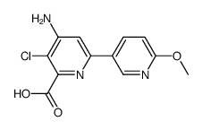 4-Amino-3-chloro-6-(6-methoxy-3-pyridinyl)pyridine-2-carboxylic acid结构式