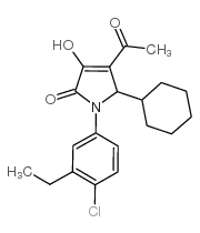 4-乙酰基-1-(4-氯-3-乙基苯基)-5-环己基-1,5-二氢-3-羟基-2H-吡咯-2-酮结构式