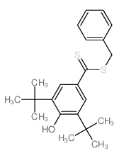 Benzenecarbodithioicacid, 3,5-bis(1,1-dimethylethyl)-4-hydroxy-, phenylmethyl ester Structure