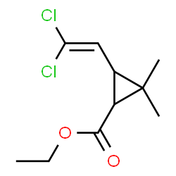 ethyl trans-3-(2,2-dichlorovinyl)-2,2-dimethylcyclopropanecarboxylate结构式