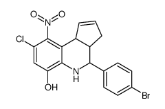 4-(4-bromophenyl)-8-chloro-9-nitro-3a,4,5,9b-tetrahydro-3H-cyclopenta[c]quinolin-6-ol结构式