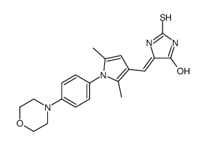(5E)-5-[[2,5-dimethyl-1-(4-morpholin-4-ylphenyl)pyrrol-3-yl]methylidene]-2-sulfanylideneimidazolidin-4-one Structure