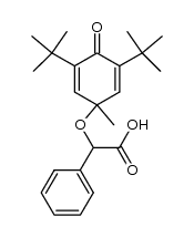 2-((3,5-di-tert-butyl-1-methyl-4-oxocyclohexa-2,5-dien-1-yl)oxy)-2-phenylacetic acid结构式