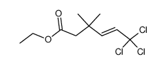 ethyl 6,6,6-trichloro-3,3-dimethyl-4-hexenoate结构式