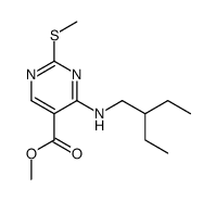 methyl 4-[(2-ethylbutyl)amino]-2-(methylthio)pyrimidine-5-carboxylate结构式