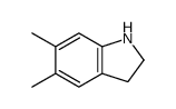5,6-dimethyl-2,3-dihydro-1H-indole结构式