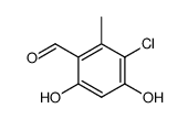 3-chloro-4,6-dihydroxy-2-methylbenzaldehyde Structure