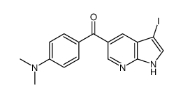 [4-(二甲基氨基)苯基](3-碘-1H-吡咯并[2,3-B]吡啶-5-基)-甲酮结构式
