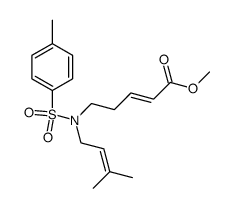 (E)-5-[N-(3-methylbut-2-enyl)-N-(toluene-4-sulfonyl)amino]pent-2-enoic acid methyl ester结构式