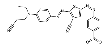 2-[[4-[(2-氰基乙基)乙氨基]苯基]偶氮基]-5-[(4-硝苯基)偶氮基]-3-氰基噻吩结构式