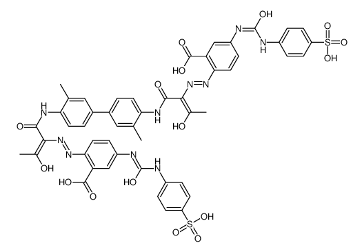 2-[(2E)-2-[1-[4-[4-[[(2E)-2-[[2-carboxy-4-[(4-sulfophenyl)carbamoylamino]phenyl]hydrazinylidene]-3-oxobutanoyl]amino]-3-methylphenyl]-2-methylanilino]-1,3-dioxobutan-2-ylidene]hydrazinyl]-5-[(4-sulfophenyl)carbamoylamino]benzoic acid Structure