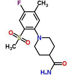 1-[4-Fluoro-5-methyl-2-(methylsulfonyl)phenyl]-4-piperidinecarboxamide Structure