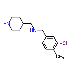 (4-Methyl-benzyl)-piperidin-4-ylmethyl-amine hydrochloride Structure