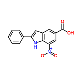 7-硝基-2-苯基-1H-吲哚-5-羧酸结构式
