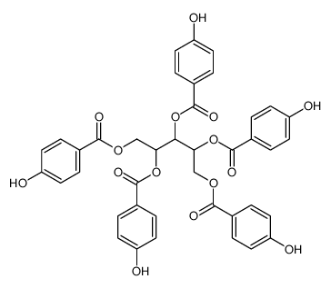 2,3,4,5-tetrakis[(4-hydroxybenzoyl)oxy]pentyl 4-hydroxybenzoate Structure