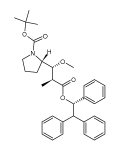 (S)-tert-butyl 2-((1R,2S)-1-methoxy-2-methyl-3-oxo-3-((S)-1,2,2-triphenylethoxy)propyl)pyrrolidine-1-carboxylate Structure