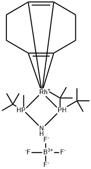 铑(1+),[P,P-双(1,1-二甲基乙基)-N-[(R)-(1,1-二甲基乙基)甲基膦基-ΚP]次膦酰胺-ΚP][(1,2,5 ,6-Η)-1,5-环辛二烯]-, 四氟硼酸盐(1-) (1:1)结构式