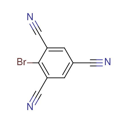 2-溴苯-1,3,5-三甲腈结构式