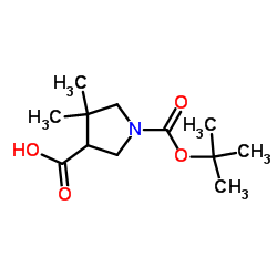 4,4-二甲基-吡咯烷-1,3-二甲酸1-叔丁酯结构式