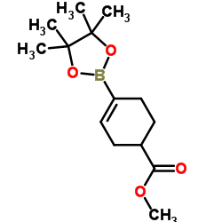 4-(4,4,5,5-Tetramethyl-1,3,2-dioxaborolan-2-yl)-3- cyclohexene-1-carboxylic acid methyl ester Structure