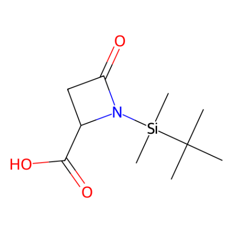 (4R)-N-(叔丁基二甲基甲硅烷基)氮杂环丁酮-2-酮-4-羧酸结构式