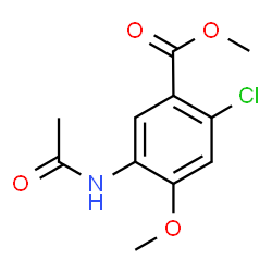 5-乙酰氨基-2-氯-4-甲氧基苯甲酸甲酯结构式