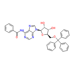5'-O-三苯甲基-N6-苯甲酰基腺苷结构式