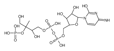 [[(2R,3S,4R,5R)-5-(4-amino-2-oxopyrimidin-1-yl)-3,4-dihydroxyoxolan-2-yl]methoxy-hydroxyphosphoryl] [(2R,3S)-2,4-dihydroxy-3-methyl-3-phosphonooxybutyl] hydrogen phosphate Structure