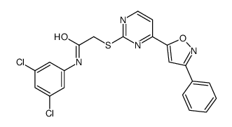 N-(3,5-dichlorophenyl)-2-[4-(3-phenyl-1,2-oxazol-5-yl)pyrimidin-2-yl]sulfanylacetamide Structure