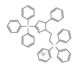 Phosphonium, [4,5-dihydro-5-phenyl-1-[2-(triphenylphosphonio)ethyl]-1H-pyrazol-3-yl]triphenyl-, dibromide (9CI) Structure