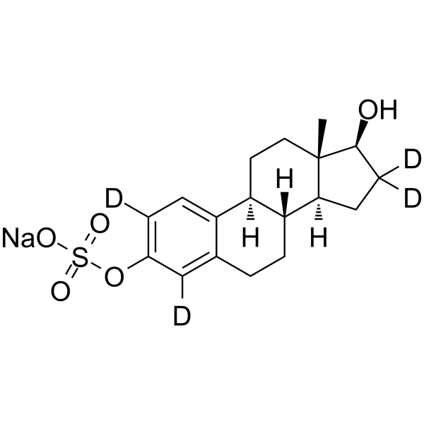 17B-雌二醇硫酸钠-D4结构式