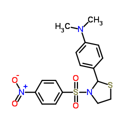 N,N-Dimethyl-4-{3-[(4-nitrophenyl)sulfonyl]-1,3-thiazolidin-2-yl}aniline Structure
