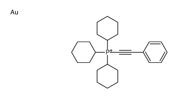 gold,tricyclohexyl(2-phenylethynyl)phosphanium Structure