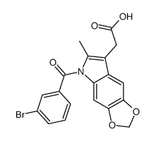 5-(3-Bromobenzoyl)-6-methyl-5H-1,3-dioxolo[4,5-f]indole-7-acetic acid结构式