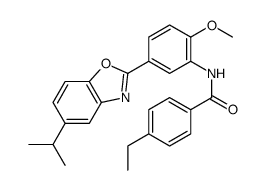 4-ethyl-N-[2-methoxy-5-(5-propan-2-yl-1,3-benzoxazol-2-yl)phenyl]benzamide结构式