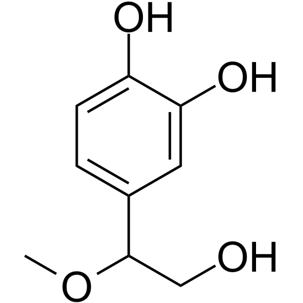 4-(2-羟基-1-甲氧基乙基)-1,2-苯二酚结构式