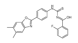 N-[[4-(5,6-dimethyl-1,3-benzoxazol-2-yl)phenyl]carbamothioyl]-2-fluorobenzamide Structure