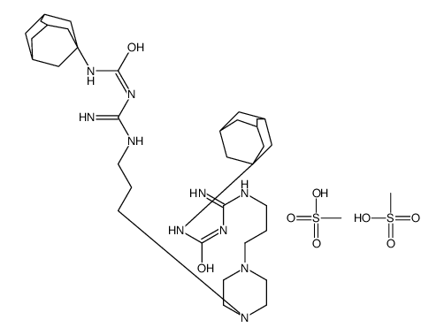 1-(1-adamantyl)-3-[N'-[3-[4-[3-[[(1-adamantylcarbamoylamino)-aminomethylidene]amino]propyl]piperazin-1-yl]propyl]carbamimidoyl]urea,methanesulfonic acid Structure