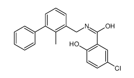5-chloro-2-hydroxy-N-[(2-methyl-3-phenylphenyl)methyl]benzamide结构式