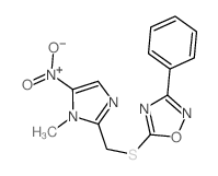 5-[(1-methyl-5-nitro-imidazol-2-yl)methylsulfanyl]-3-phenyl-1,2,4-oxadiazole结构式