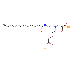 N-[2-(羧甲氧基)乙基]-N-[2-[(1-氧代十二烷基)氨基]乙基]-甘氨酸二钠盐结构式