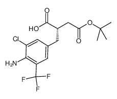 (S)-2-(4-amino-3-chloro-5-trifluoromethyl-benzyl)-succinic acid-4-tert-butyl ester结构式