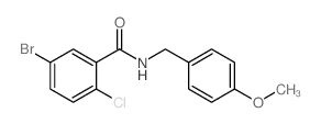 4-甲氧基苄基5-溴-2-氯苯甲酰胺结构式