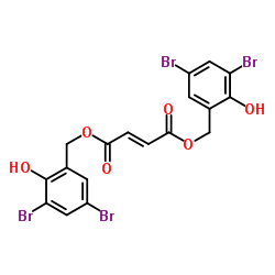 (E)-2,2'-(反丁烯二酰基双(氧基))双(3,5-二溴苯甲酸)结构式